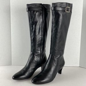 Cole Haan Air Lynda Black Knee High Leather Boots